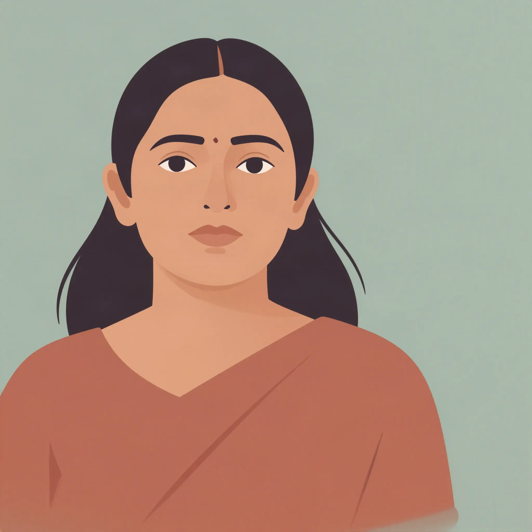 Illustrated portrait of Kaviya Palanisamy, an AI tutor