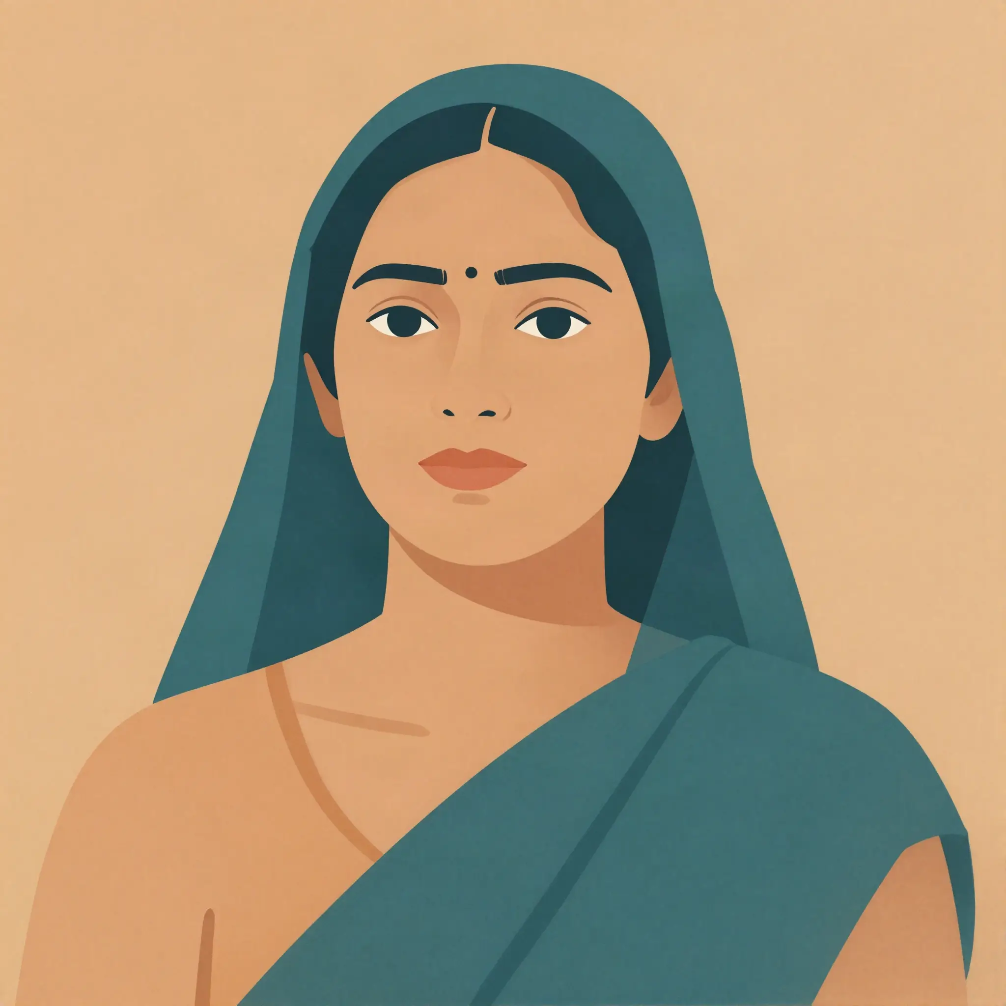 Illustrated portrait of Savita Hosamani, an AI tutor